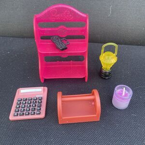 Barbie Doll Accessory Bundle – Shelf, Lantern, Remote, Calculator & More